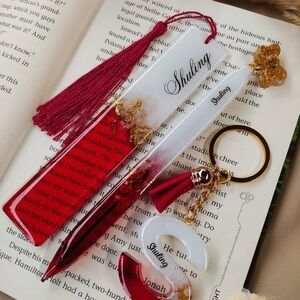 Red and Gold Bookmark Set